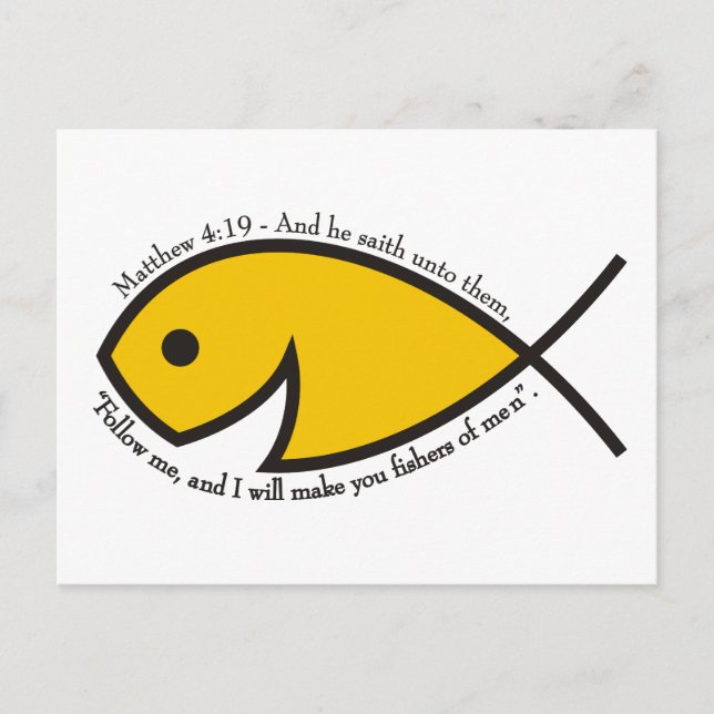 Matthew 4:19 Fishers Of Men  Graphic Postcard (Front)
