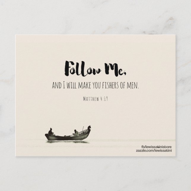 Matthew 4:19 - Fishers of Men Postcard (Front)