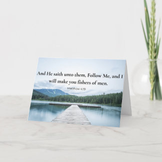 Matthew 4:19 Follow Me Jesus Bible Verse Card