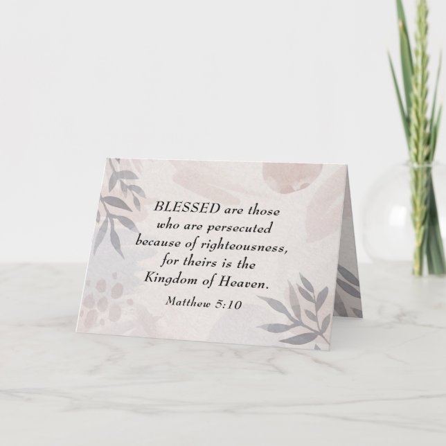 Matthew 5:10 Blessed are the Persecuted Beatitudes Card (Front)