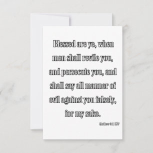 Matthew 5:11 KJV Bible Verse Greeting Card