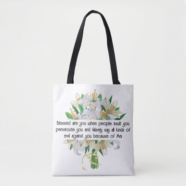 Matthew 5:11 Tote Bag (Front)