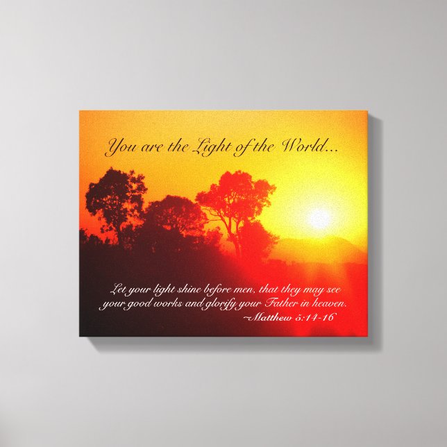 Matthew 5 14-16 You are the Light of the World Canvas Print (Front)