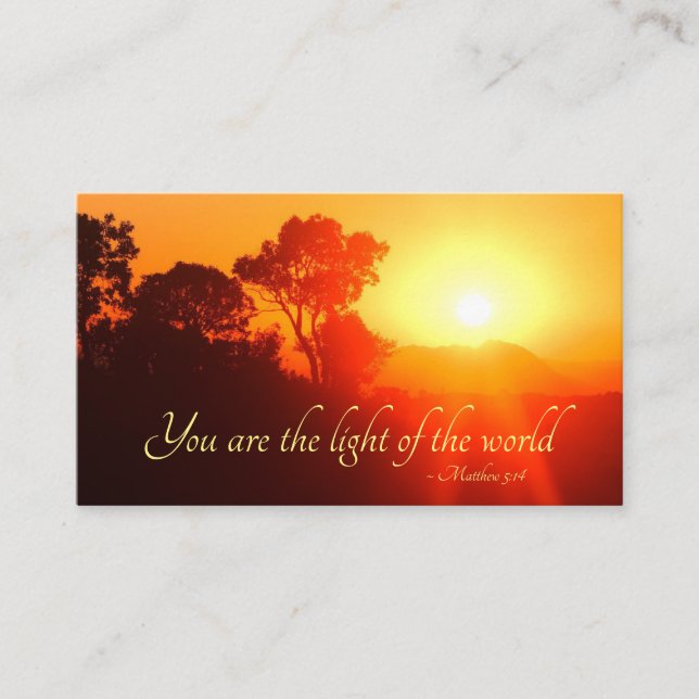 Matthew 5:14 You are the Light of the World, Bible Business Card (Front)