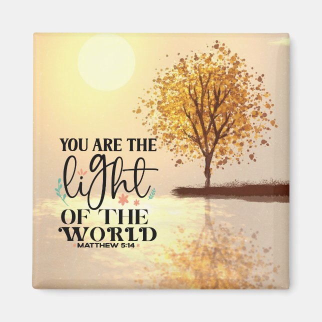 Matthew 5:14 You are the Light of the World Bible Magnet (Front)