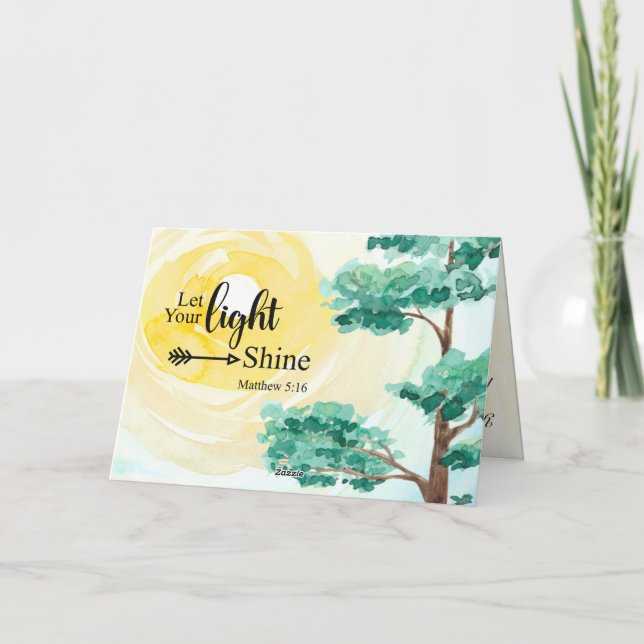 Matthew 5:16 Let your light shine Bible Christian Card (Back)