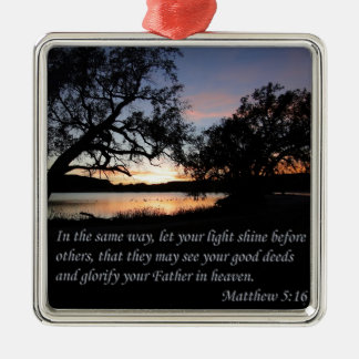 Matthew 5:16 Let Your Light Shine Metal Tree Decoration