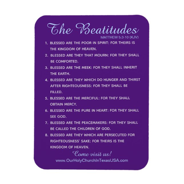Matthew 5:3 to 5:10 Holy Scripture 8 Beatitudes Magnet (Vertical)