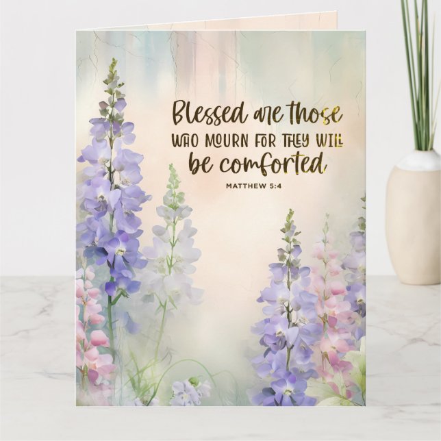 Matthew 5:4 Blessed are those who Mourn Sympathy  Card (Front)
