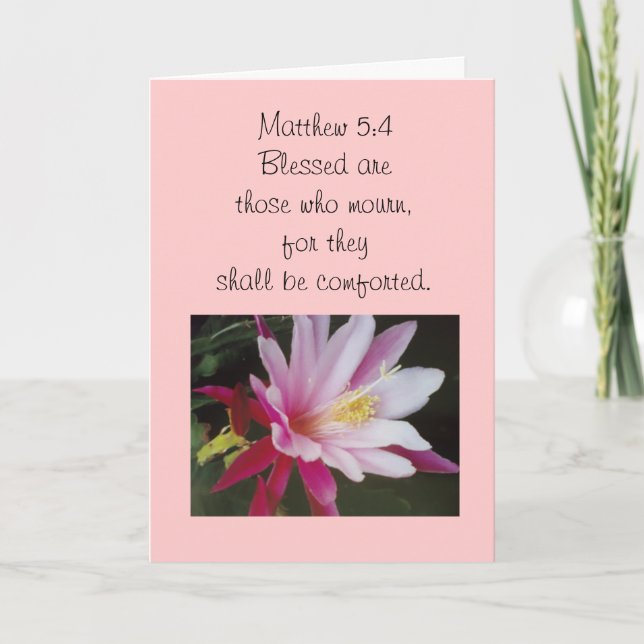 MATTHEW 5:4 IN HEARTFELT "SYMPATHY" CARD (Front)