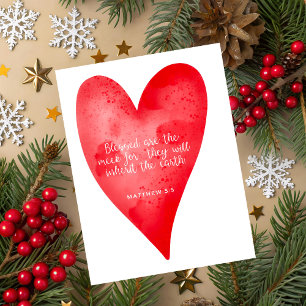 Matthew 5:5 Scripture Christmas Greeting Card