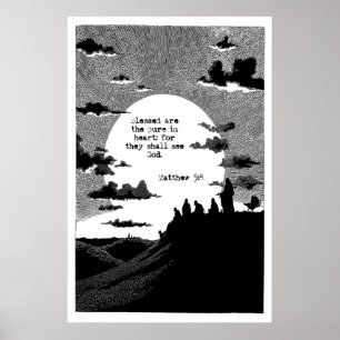 Matthew 5 8 Beatitudes Art Print Blessed Are the