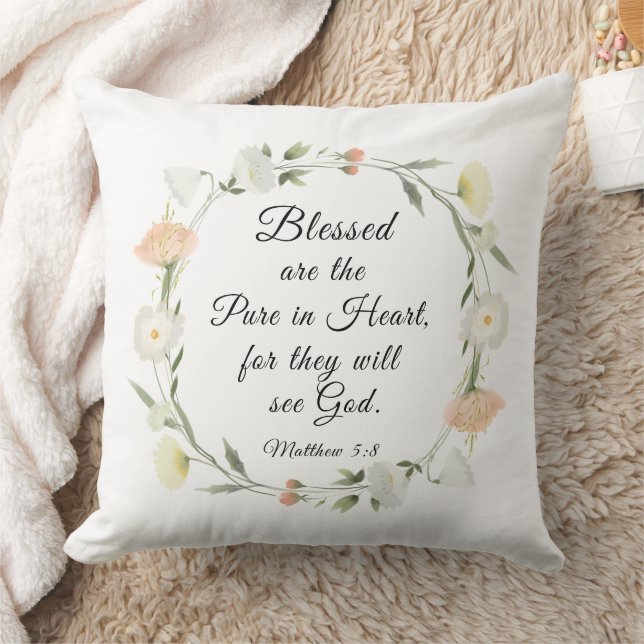 Matthew 5:8 Blessed are the Pure in Heart Bible Cushion (Blanket)