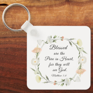 Matthew 5:8 Blessed are the Pure in Heart Bible  Key Ring