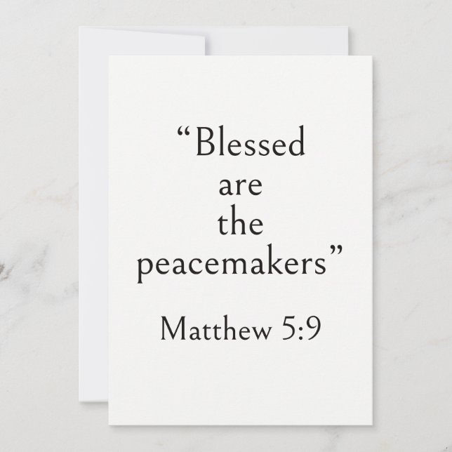 Matthew 5:9 Bible Verse, Scripture for Peace,  Card (Front)
