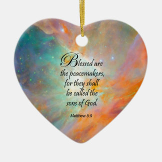 Matthew 5:9 ceramic tree decoration