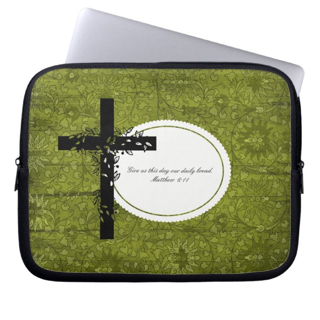 Matthew 6:11 Laptop or Netbook Carrier Sleeve (Front)