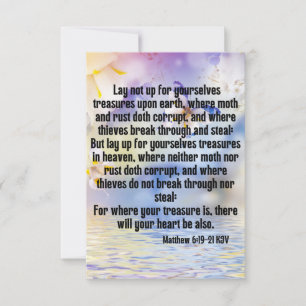 Matthew 6:19-21 KJV Bible Scripture Pic Greeting Card