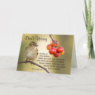 Matthew 6:26 The birds do not sow or reap yet... Card