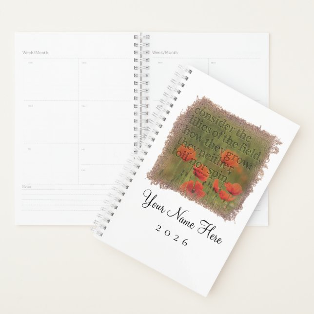 Matthew 6:28 - Personalized Day Planner (Display)