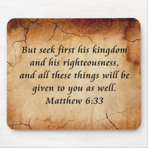 Matthew 6:33 Bible Verse Mouse Pad