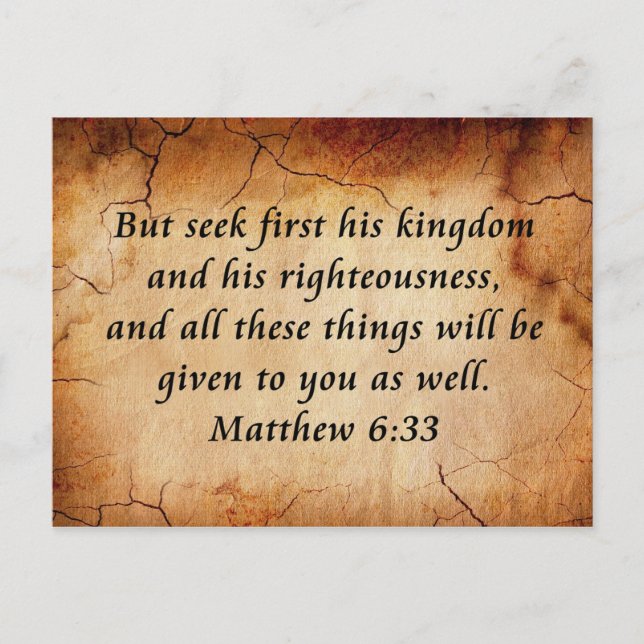 Matthew 6:33 Bible Verse Postcard (Front)