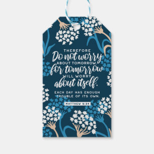 Matthew 6:34 Bible Verse Gift Tags