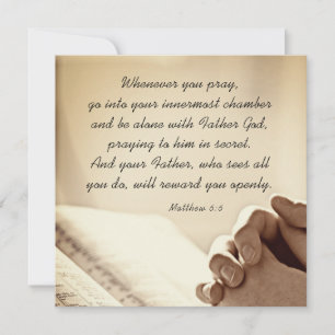 Matthew 6:6 When you Pray Christian Bible Card