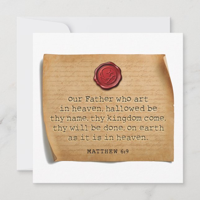 MATTHEW 6:9 - Personalized Notecard (Front)