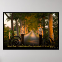 Matthew 7:13-14 Christian Bible Verse Poster