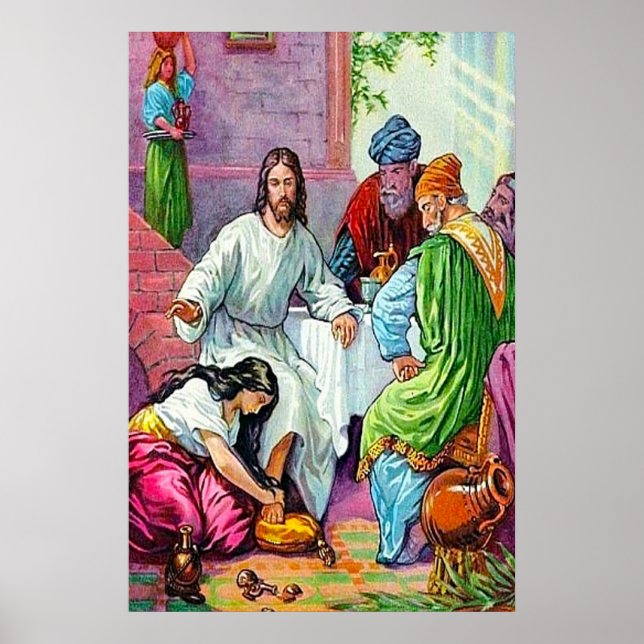 Matthew 7:36-50 Jesus Forgives a Woman's Sins Poster (Front)