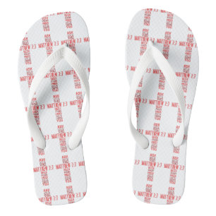 Matthew 7:7 Bible Verse Cross Unisex Jandals