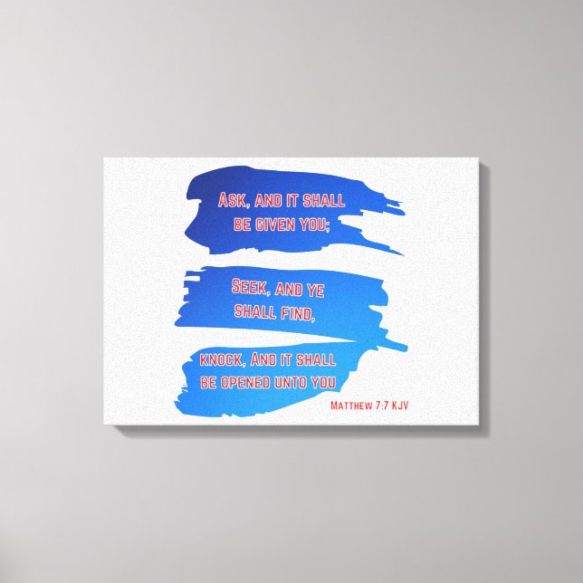 Matthew 7:7 Bible Verse KJV Wall Art (Front)