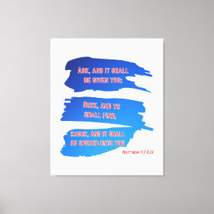 Matthew 7:7 Bible Verse KJV Wall Art