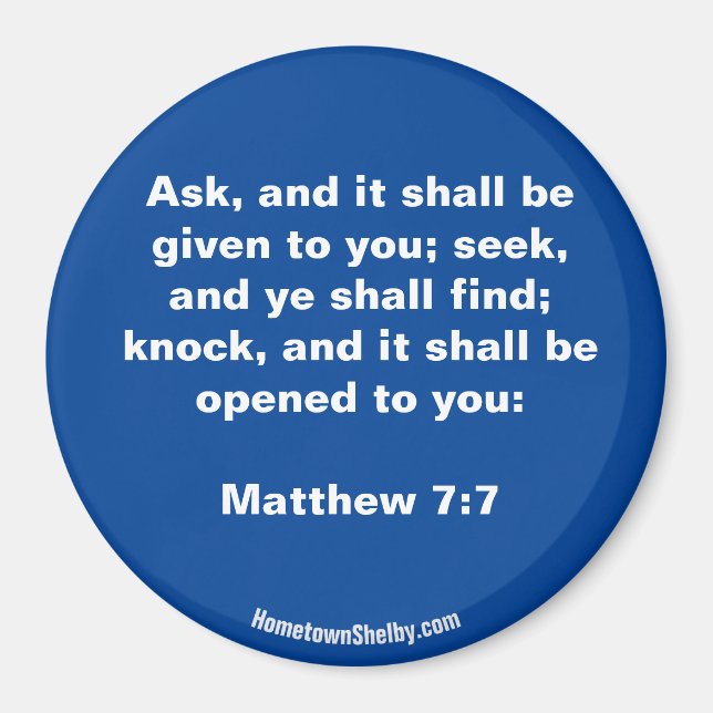 Matthew 7:7 Bible Verse magnet (Front)