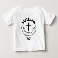 Matthew 7:7 Circular Bible Verse And Centre Cross