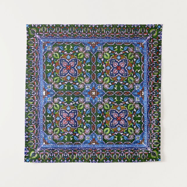 Matthew Digby Wyatt Textile Design in Green Blue Tapestry (Front)