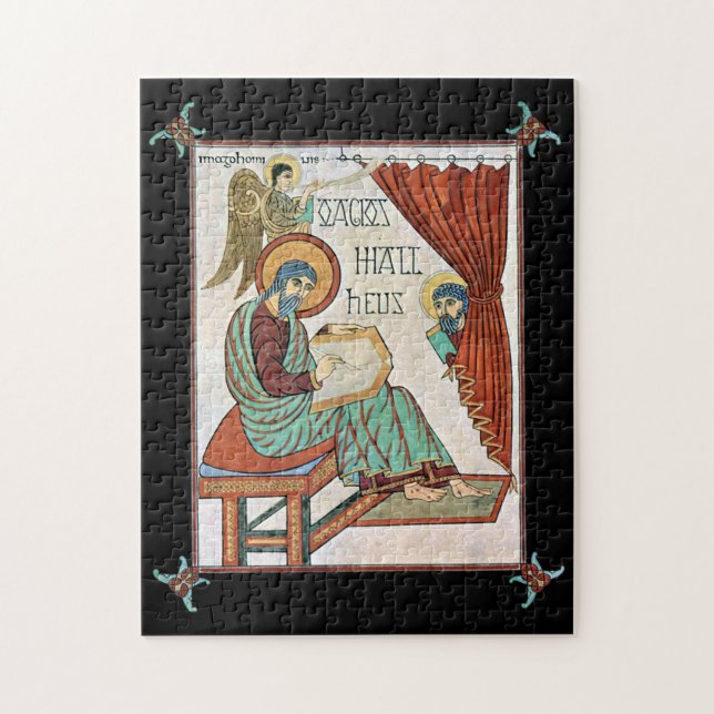 Matthew From Lindisfarne Mediaeval Manuscript Jigsaw Puzzle (Vertical)