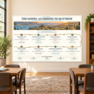 Matthew Gospel Bible Study Wall Chart 54x36 Photo Print