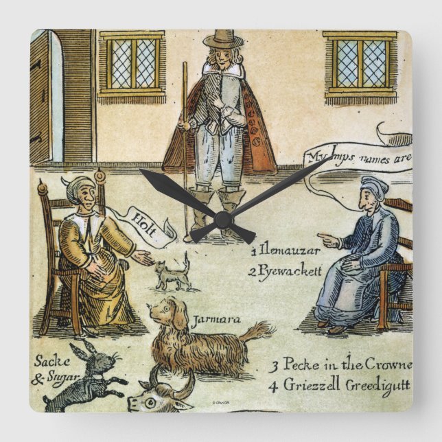 Matthew Hopkins (D 1647) Square Wall Clock (Front)