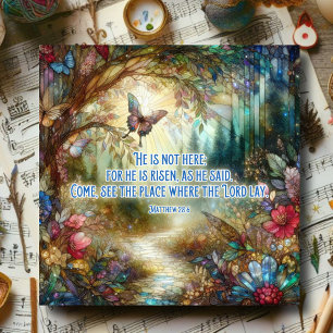 Matthew Verse Stained Glass Christian Easter Holiday Card