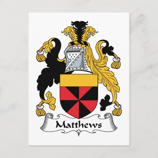 Matthews Family Crest Postcard (Front)