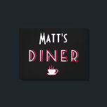 Matt's Art Deco Diner Sign<br><div class="desc">Matt's Art Deco Diner Sign Personalise this sin with any name! This Diner sign in white, red and black is a perfect accessory for your stylish house. The coffee cup adds a warm touch. Art Deco was a pastiche of many different styles, sometimes contradictory, united by a desire to be...</div>