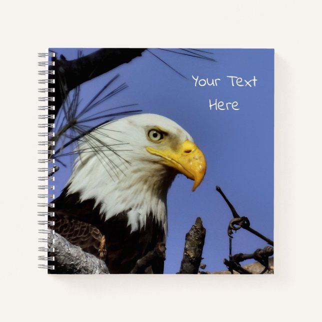 Mature Bald Eagle in Nest *Personalise*  Notebook (Front)