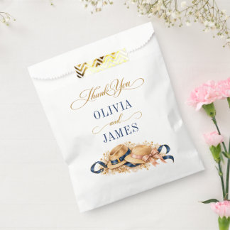 Mature Couple Second Wedding Navy Gold Favour Bags