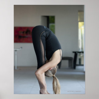 Mature woman exercising poster