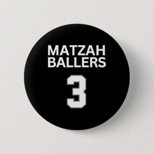 Matzah Ballers 3 Funny Jewish Pun Basketball Team  6 Cm Round Badge