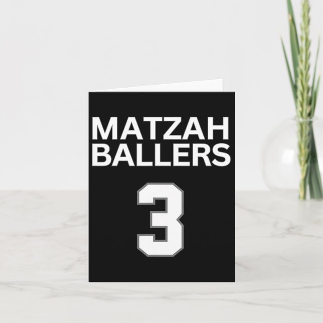 Matzah Ballers 3 Funny Jewish Pun Basketball Team  Card (Front)