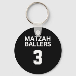 Matzah Ballers 3 Funny Jewish Pun Basketball Team Key Ring