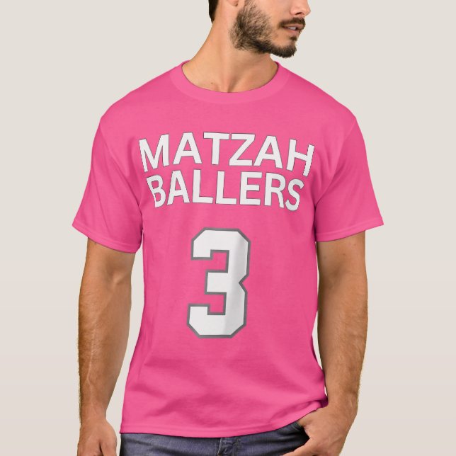 Matzah Ballers 3 Funny Jewish Pun Basketball Team  T-Shirt (Front)